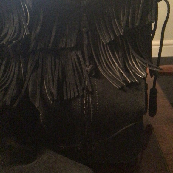MINNETONKA Double Fringe Suede Boots - Picture 3 of 5